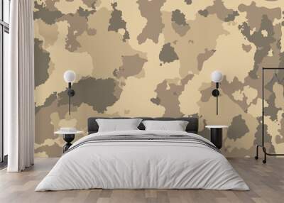 Print texture military camouflage repeats seamless army hunting brown mud sand Wall mural