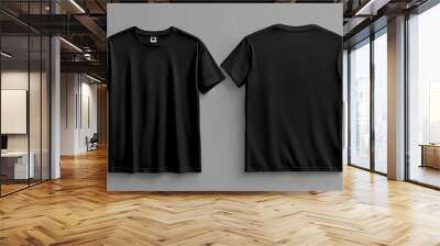 Shirt mockup template, front and back, isolated on white, plain t-shirt mockup Wall mural