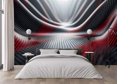 Stylish studio interior with carbon fiber texture. The background is for mounting, with products positioned. Modern background, template, mockup. Wall mural