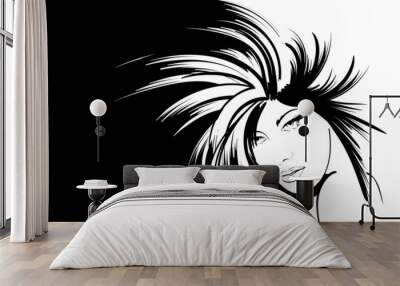 beauty girl face Wall mural