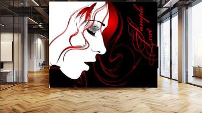 beauty girl face Wall mural