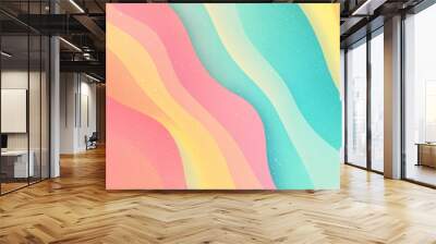 Summer poster design with abstract grainy gradient background, orange, green, and pink. Wall mural