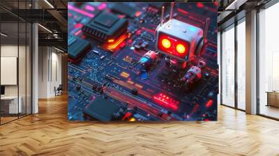 The AI is built directly into the chip, and it is connected to the motherboard. This shows how AI is becoming part of the hardware. Wall mural