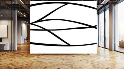 The fish line background is made up of one continuous line drawing of fish. A modern illustration of a fish symbol. Wall mural