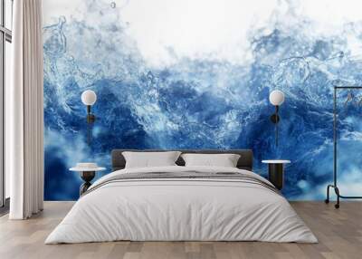 The ocean with its beauty and power is symbolized by the blue wave with splashes of water. Wall mural