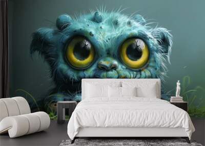 This adorable and spooky little goblin monster character doodle premium modern is sure to delight. Wall mural