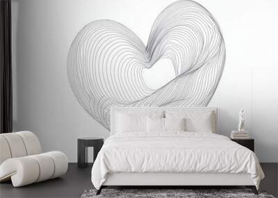 This heart symbolises love and is a modern continuous hand drawn sketch illustration isolated over a white background. Wall mural