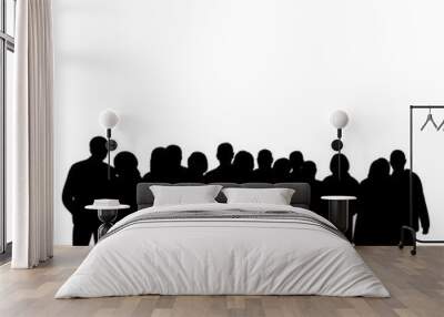 vector, isolated silhouette people, group, crowd Wall mural