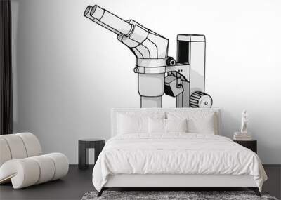 vector outline microscope Wall mural