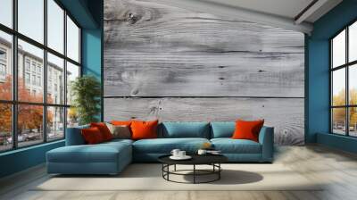 Aged grey weathered wooden texture. Wall mural