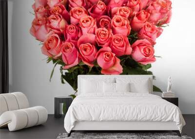 red roses bouquet isolated Wall mural