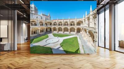 Cloister view of the Jeronimos Monastery in Lisbon, Portugal Wall mural