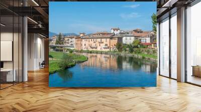 Rieti, capital of Sabina historical region, view from Velino river, Lazio (Italy) Wall mural