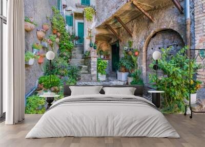 Scenic sight in Artena, old rural village in Rome Province, Latium, central Italy. Wall mural