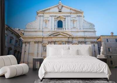 sunny morning at the church of the gesù in rome, italy. Wall mural