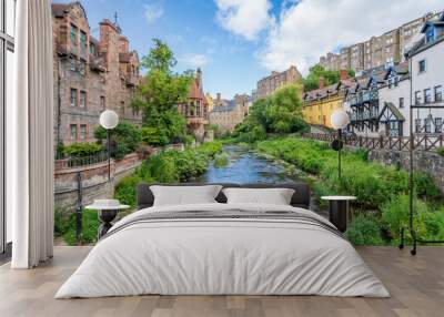 The scenic Dean Village in a sunny afternoon, in Edinburgh, Scotland. Wall mural