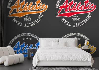 college t-shirt graphics, college print, textile pattern, poster print Wall mural