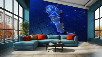 Argentina map digital 4k  Wall mural