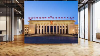 China's Great Hall of the People at dusk. Beijing, China Wall mural