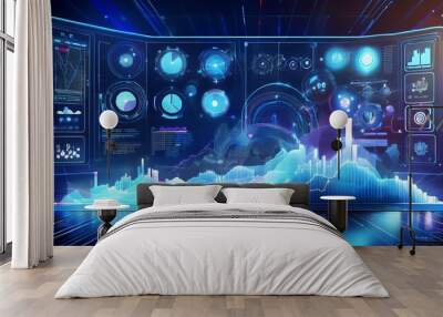 Hologramm Musik Diagramm Darstellung Künstliche Intelligenz  Wall mural