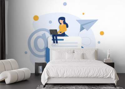 Email and messaging,Email marketing campaign,Working process, New email message Wall mural