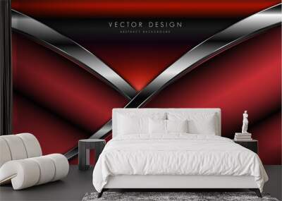      Abstract background of red metal technology concept vector illustration Wall mural