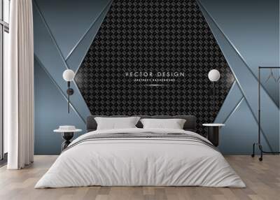  Blue metal with carbon fiber dark space technology concept. Wall mural