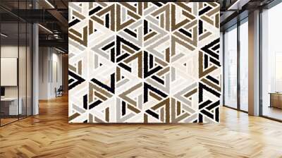 geometric pattern triangle shape luxury of gold and gray background with marble texture Wall mural