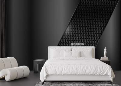 Gray metal technology background with dark space Wall mural