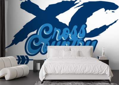 cross country team design with arrow for school, college or league sports Wall mural