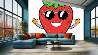 Cool Strawberry Dude  Wall mural