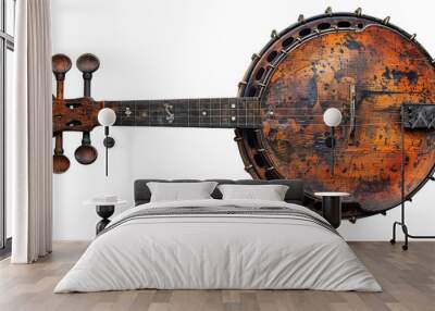 rusty banjo on a transparent background Wall mural