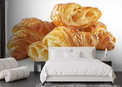 The croissant flaky and buttery, with a perfectly crisp exterior and a soft, layered interior. Wall mural