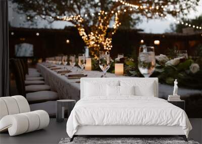 A Dreamy Outdoor Dinner Setting Wall mural