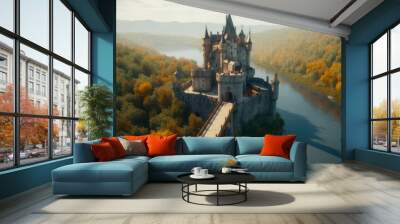 real photo of the castle generated by AI Wall mural