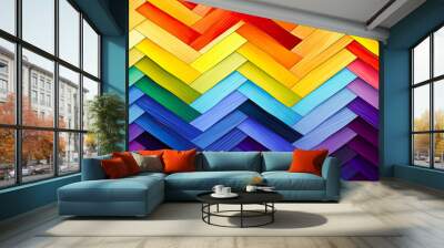 the colorful wood pattern generated with AI Wall mural