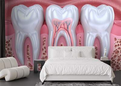 Diagram of a Tooth and Gum Wall mural