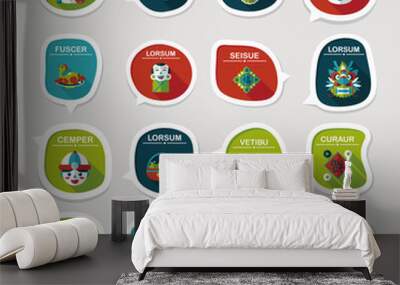 Chinese New Year bubble speech flat banner design flat backgroun Wall mural