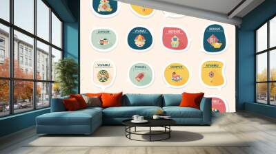 Chinese New Year bubble speech flat banner design flat backgroun Wall mural