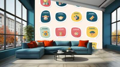 Chinese New Year bubble speech flat banner design flat backgroun Wall mural