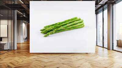 Fresh Asparagus Spears on White Background Wall mural