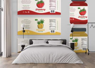 Jam Label Packaging Design Wall mural