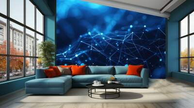 Network background images concept network communication transportation background blue and black technology futuristic	 Wall mural