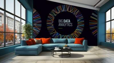 Big Data Visualization Vector. Circle Data Graph Connections. Digital Statistical and Analysis Methods Visual Data Science Concept. Technology Vector Illustration. Wall mural