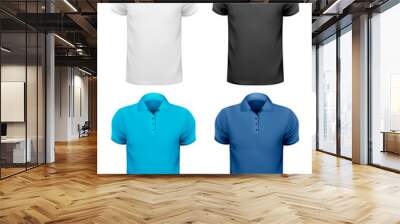 Black and white and color men t-shirts. Design template Wall mural