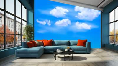 Blue sky with clouds. Vector background. Wall mural