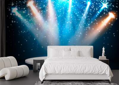 Showroom Background With A Red Carpet and Spotlight. Festival show poster. Vector. Wall mural