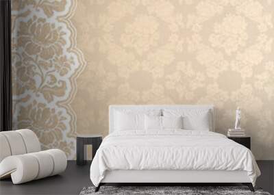 Flower background with lace Wall mural