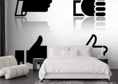 Like, icons with reflection, set 3 Wall mural