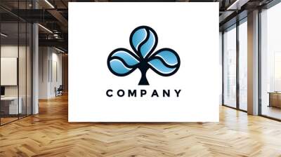 Modern clover water logo illustration design Wall mural